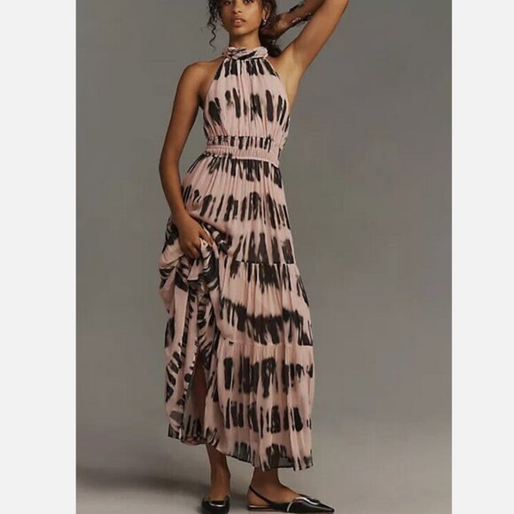 pearl halter dress Gelato Pearl Strap Halter Maxi Dress Blue